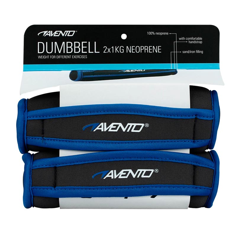 PESAS DE NEOPRENO 1 KG GRIS/AZUL (2 UNIDADES) Fitness