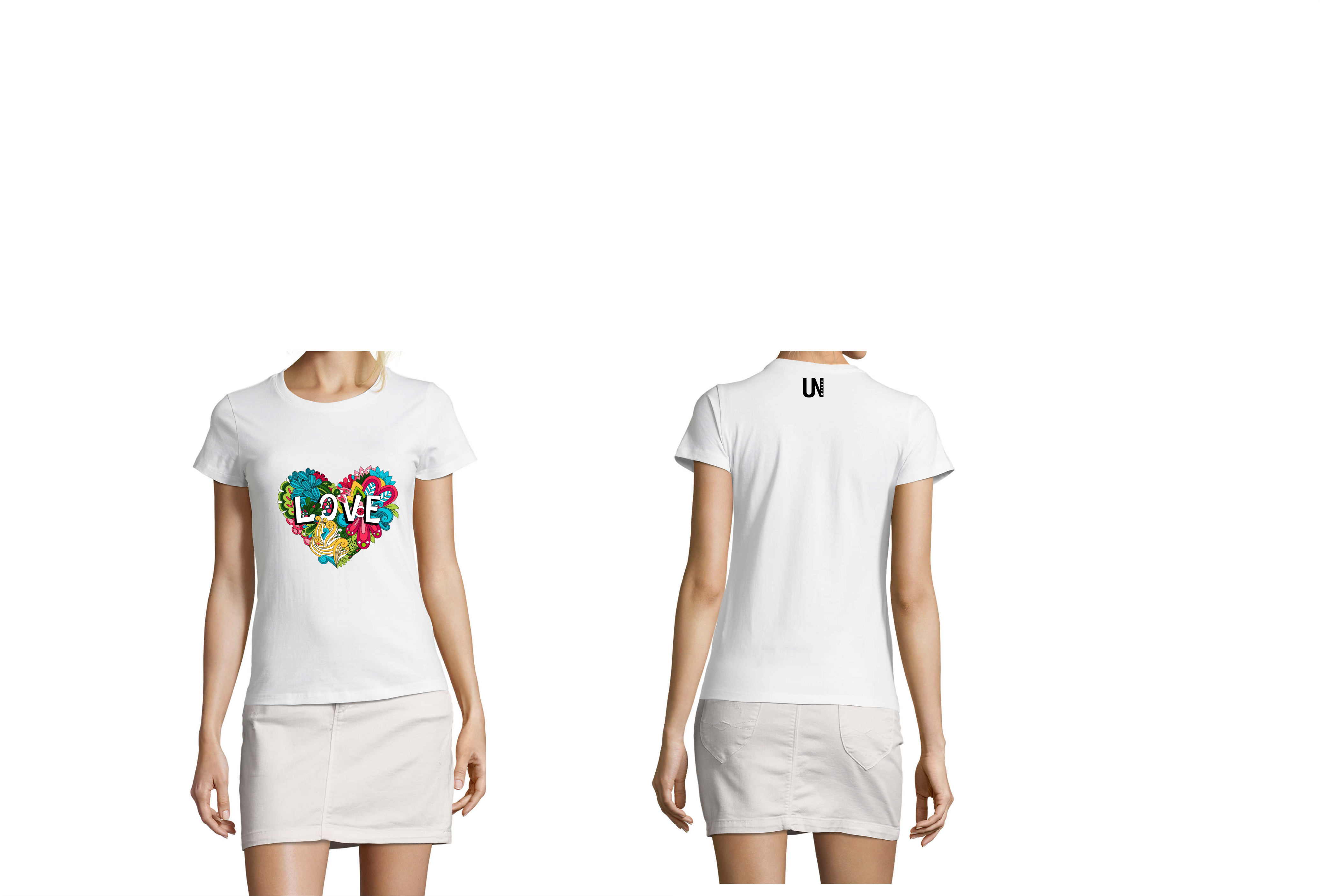 Camiseta mujer LOVE blanca única