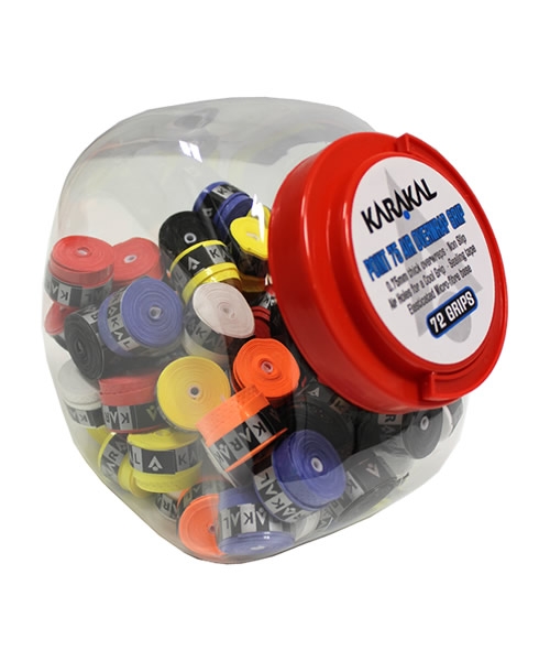 Cubo-CAJA Karakal 72 overgrips Nano 60 pádel y tenis