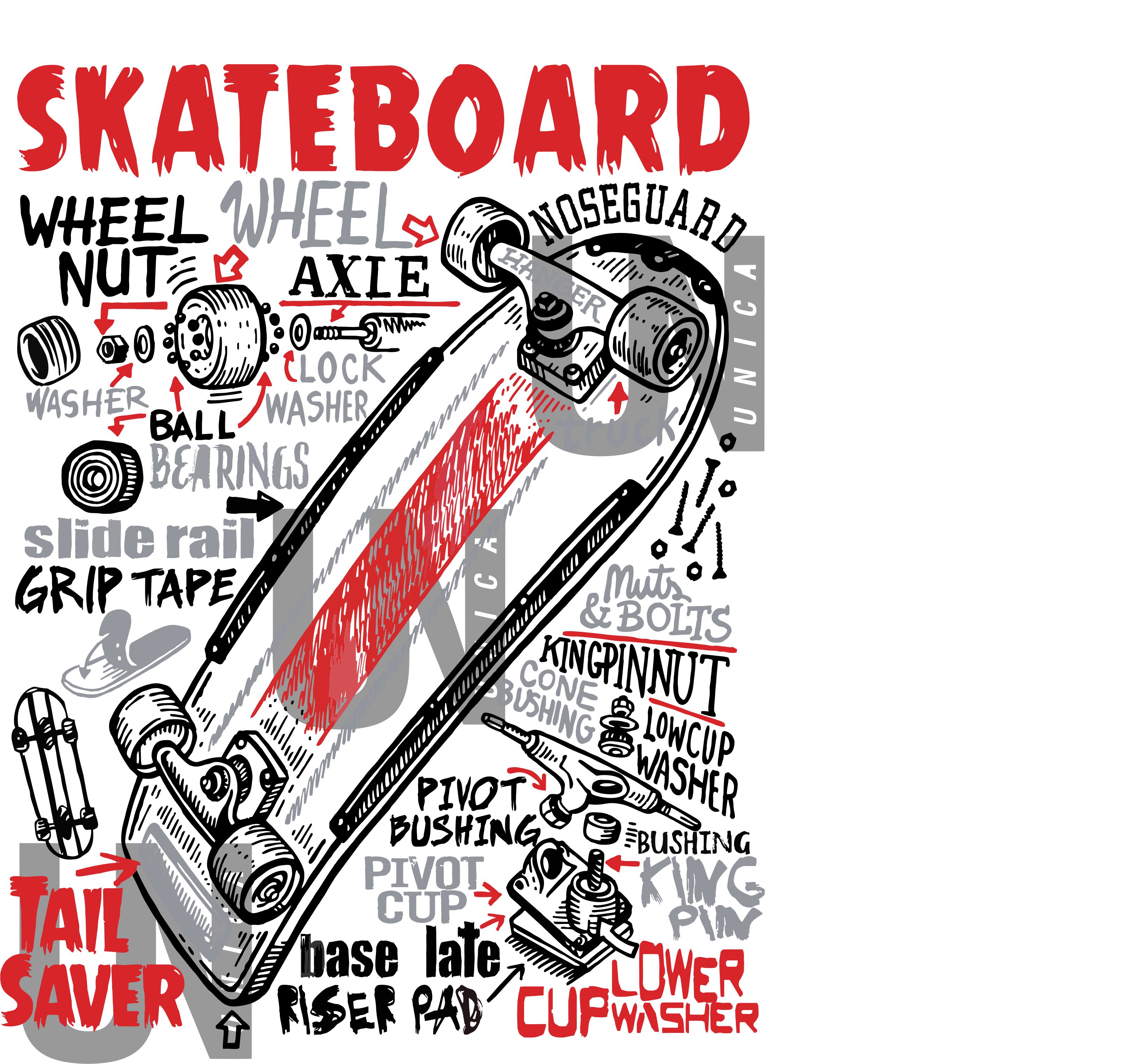 Camiseta SKATEBOARD única