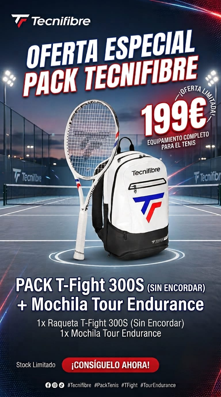 Pack Raqueta de Tenis Tecnifibre Tfight 300S + Mochila Endurance